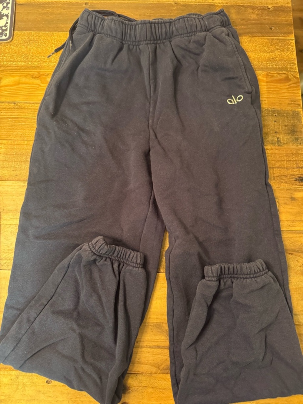 ALO Yoga Navy Blue Sweatpants with Elastic Waist